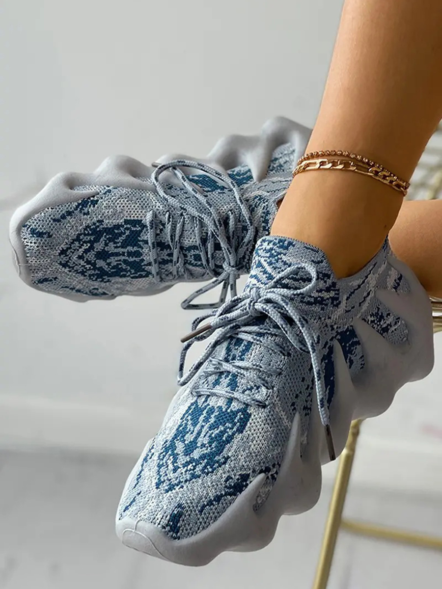 LW Mixed Print Wide Fit Sneakers