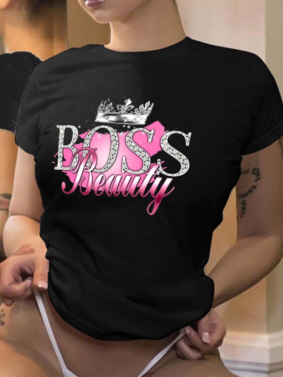 LW Plus Size Crown Letter Print T-shirt