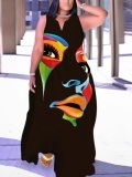 LW Plus Size Figure Print Cami Loose Dress
