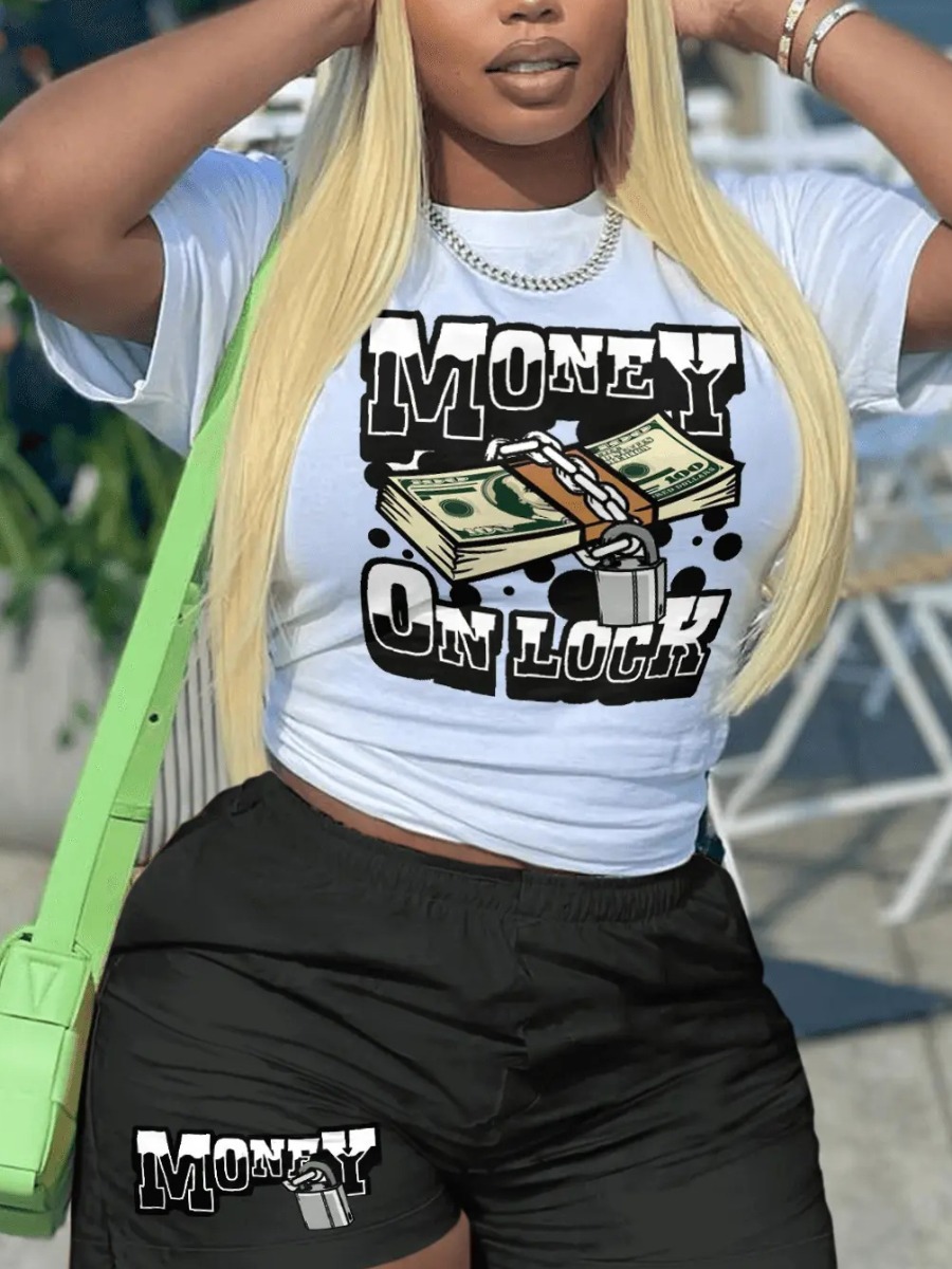 LW Money Letter Print T-shirt