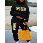 LW Plus Size Gradient Pink Letter Print Kangaroo P