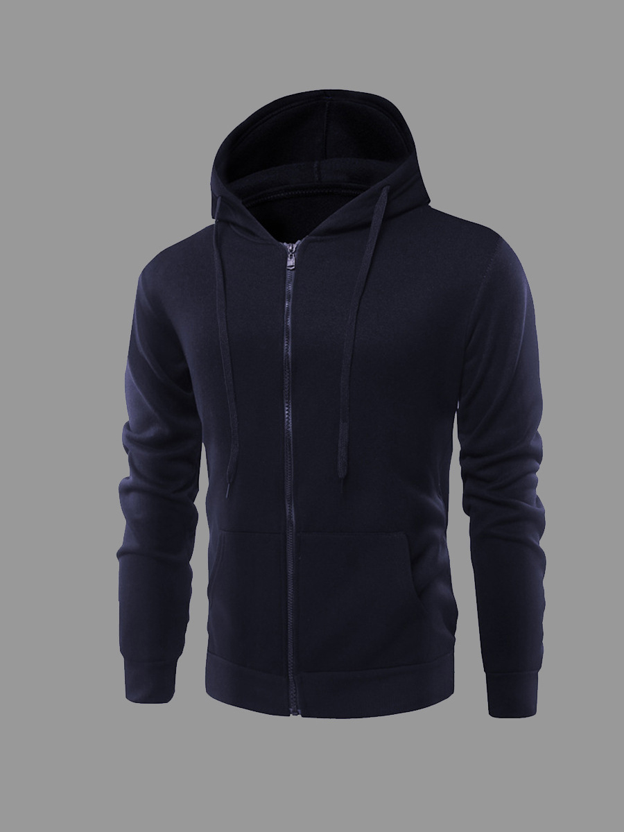 LW BASICS Men Hooded Collar Kangaroo Pocket Jacket Sale | LovelyWholesale