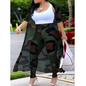 LW Plus Size Camo Print Pants Set