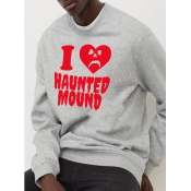 LW Men Love Letter Print Sweatshirt
