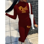 LW Rhinestone Pink Letter Pants Set