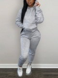 LW BASICS Hooded Collar Kangaroo Pocket Tracksuit Set
