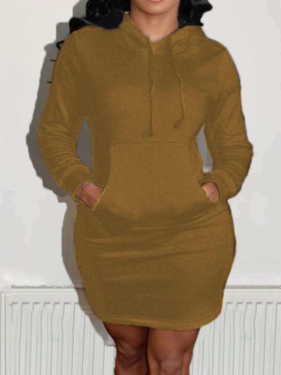 LW BASICS Hooded Collar Kangaroo Pocket Sweat Dress