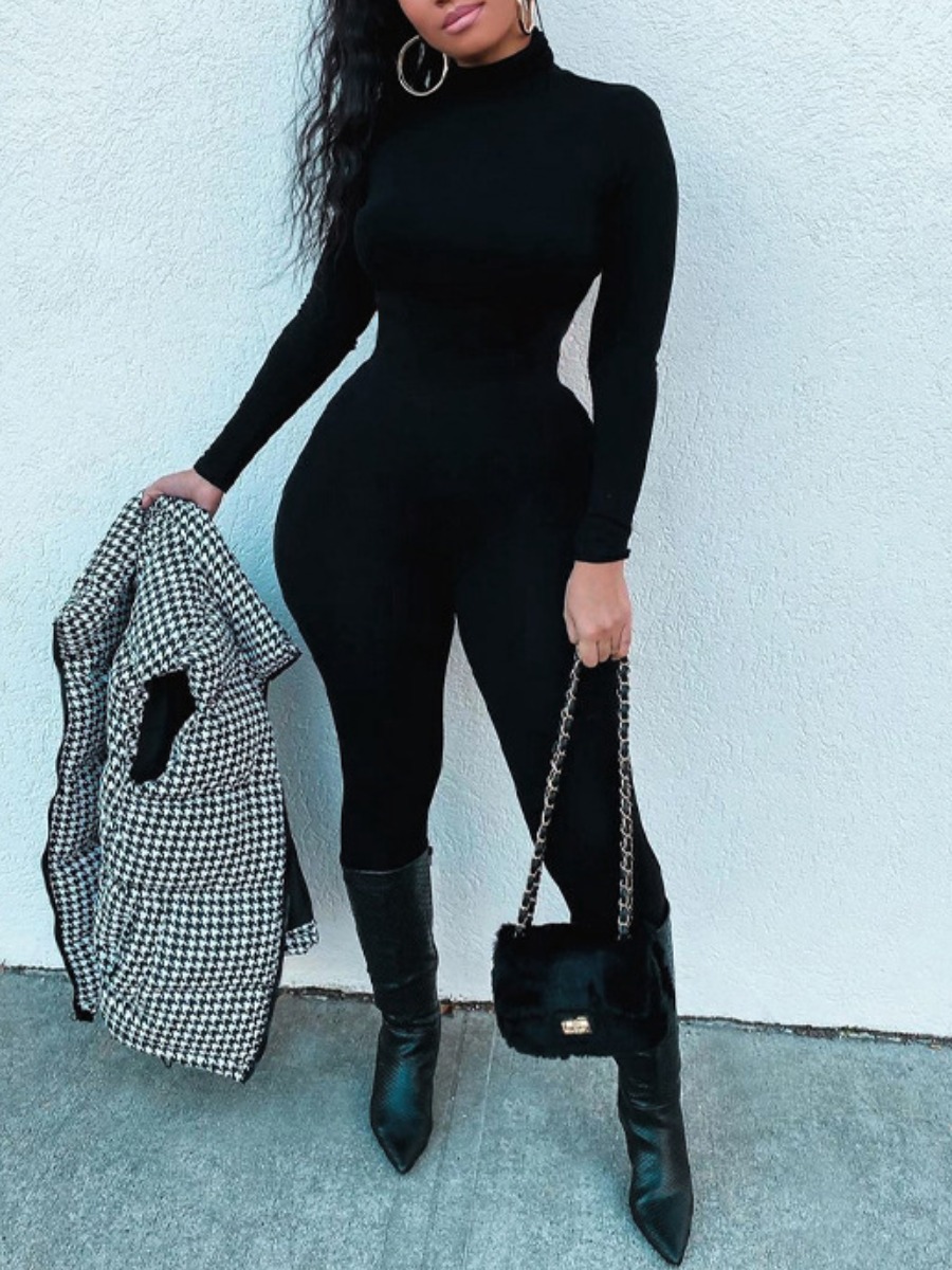 LW BASICS Turtleneck Skinny Jumpsuit