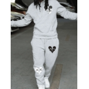 LW Men Broken Heart Print Kangaroo Pocket Tracksui