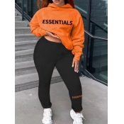 LW Essentials Letter Print Kangaroo Pocket Tracksu