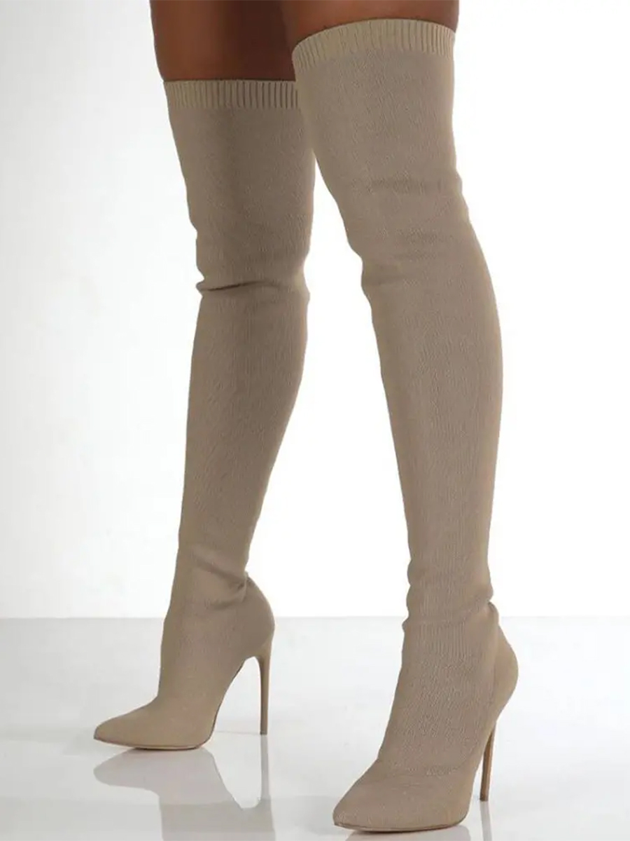 LW Pointed Toe Thigh High Boots