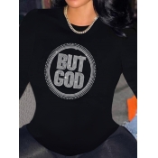 LW Plus Size Rhinestone Letter Decor T-shirt