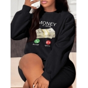 LW Plus Size Money Letter Print Sweatshirt