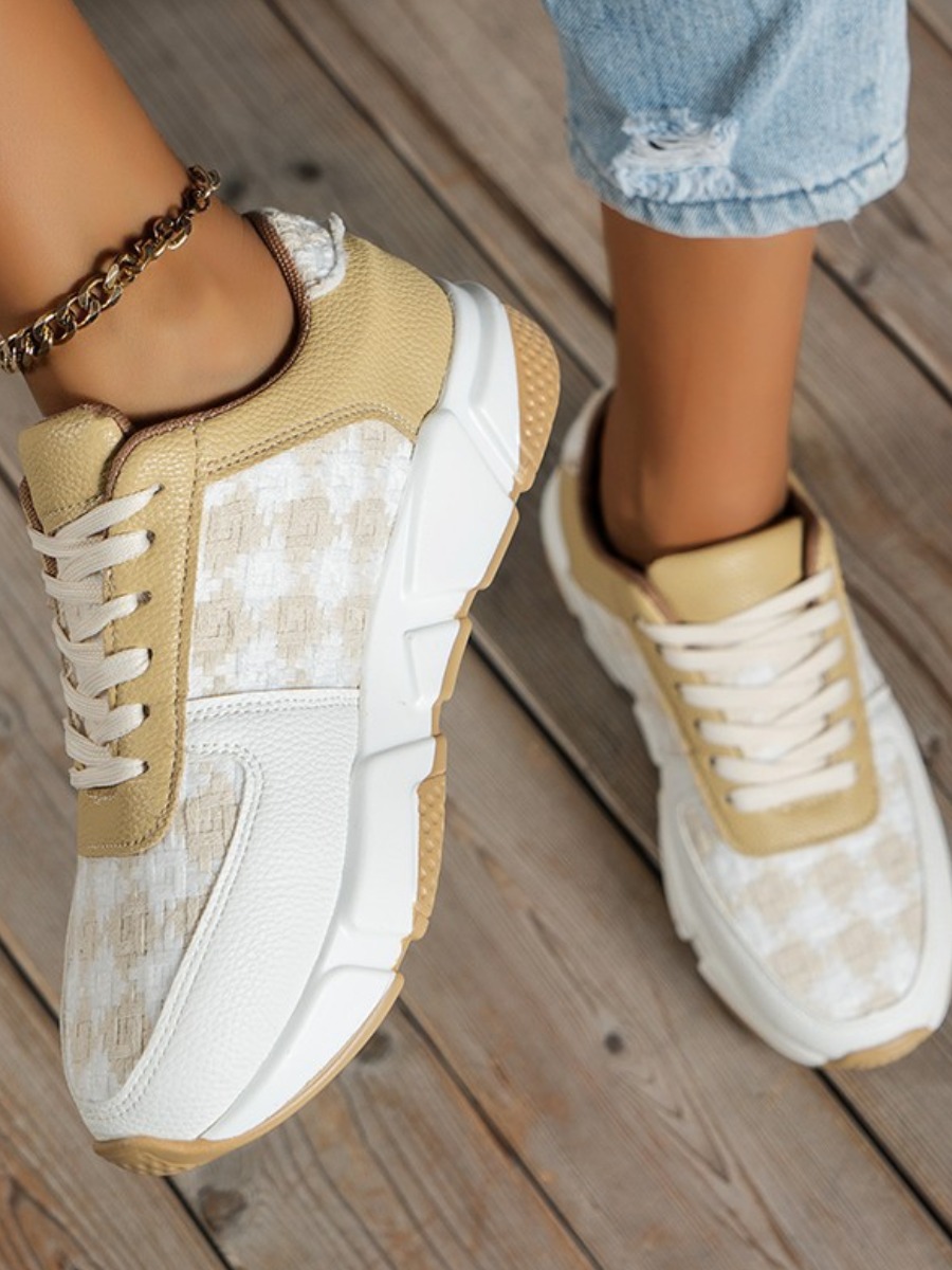 LW Faux Leather Round Toe Sneakers