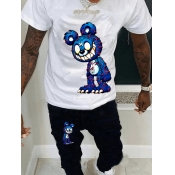 LW Men Cartoon 3D Print Drawstring Pants Set