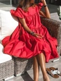 LW Ruffle Design A Line Dress