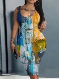 LW Plus Size Splash Ink Bodycon Cami Dress