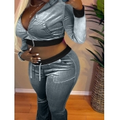 LW Plus Size Velvet Crop Top Flared Pants Set