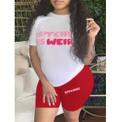 LW Plus Size Gradient Letter Print Shorts Set