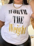 LW Plus Size Worth The Weight Letter Print T-shirt