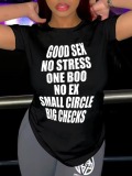 LW Small Circle Big Checks Letter Print T-shirt