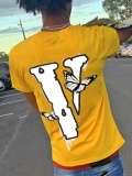 LW Men Butterfly Letter Print T-shirt