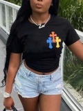 LW Cross Print Regular Fit T-shirt
