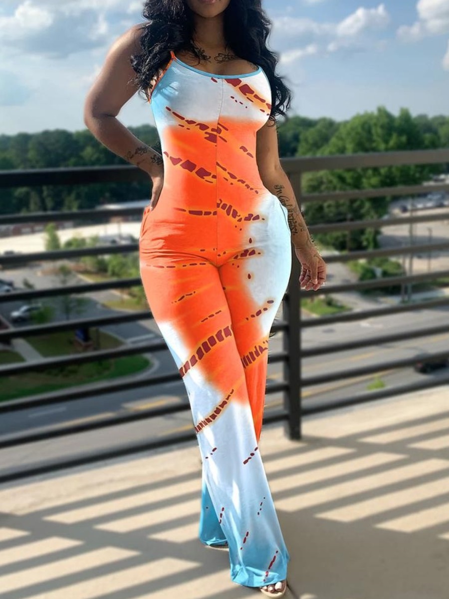 LW Tie Dye Pocket Design Cami Jumpsuit