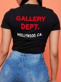 LW Plus Size Letter Print Skinny T-shirt