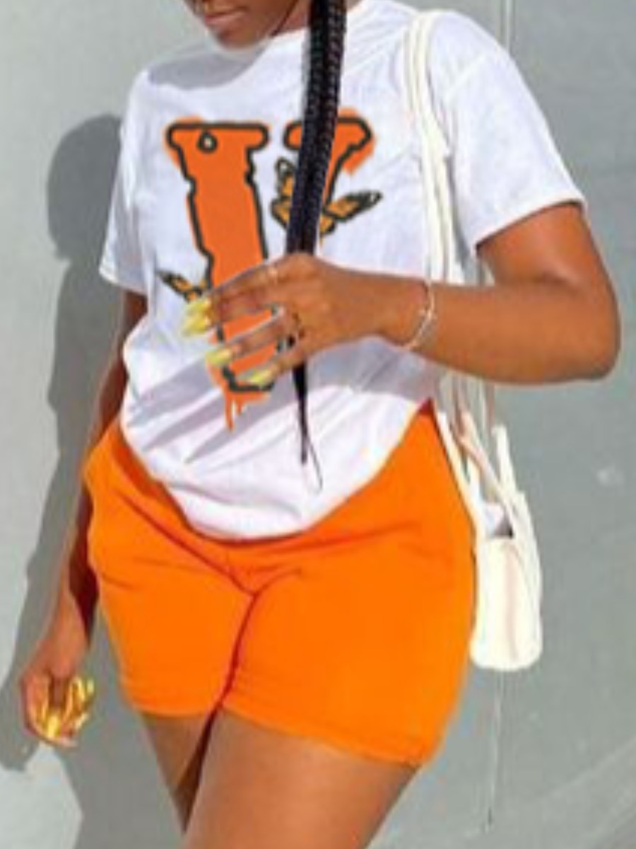 LW Butterfly Letter Print Shorts Set