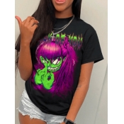 LW Plus Size Cartoon Letter Print T-shirt