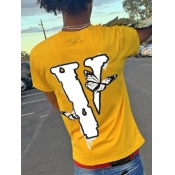 LW Men Butterfly Letter Print T-shirt