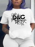 LW Letter Regular Cotton Blends T-shirt