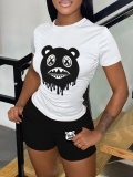 LW Cartoon Print Regular Fit Shorts Set