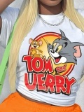 LW Plus Size Tom And Jerry Cartoon Letter Print T-shirt