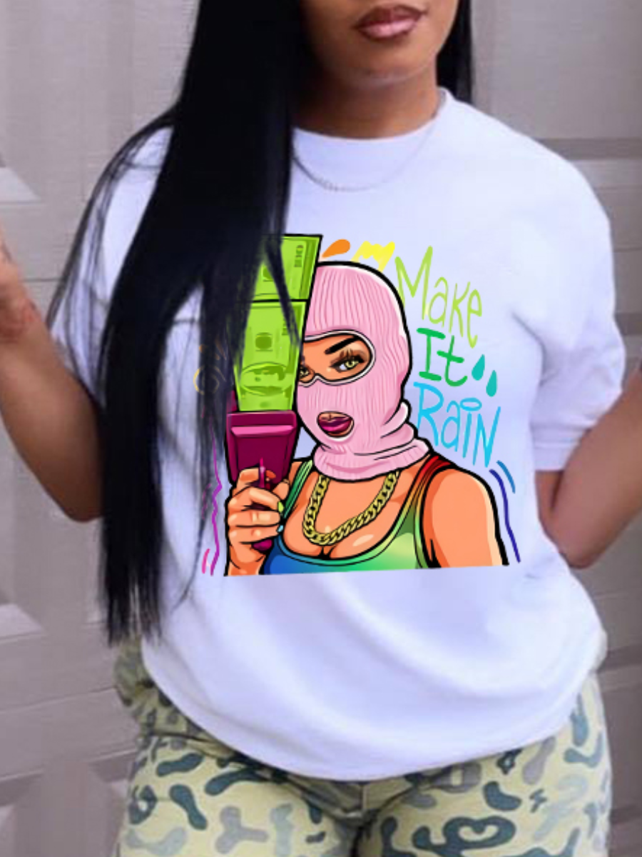 LW Masked Face Money Print T-shirt