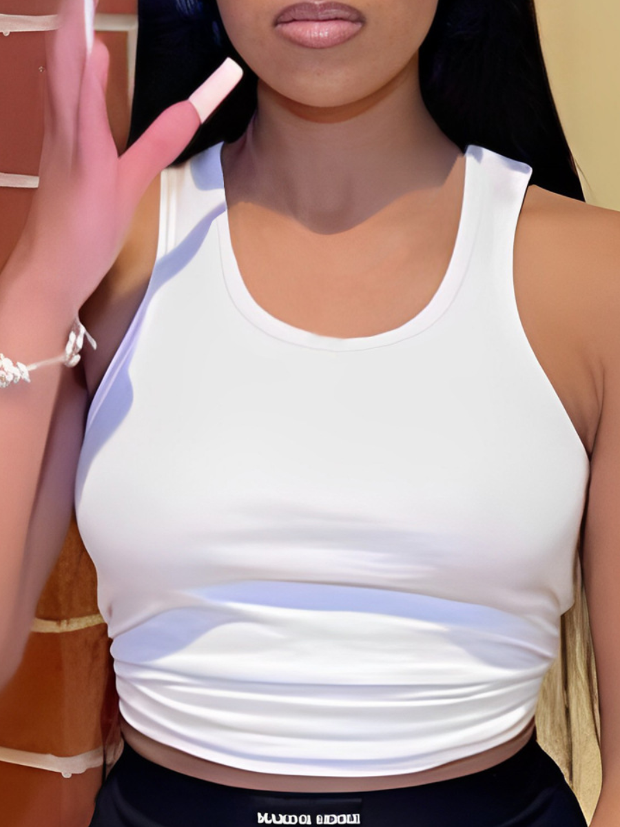 LW BASICS Plain White Skinny Camisole