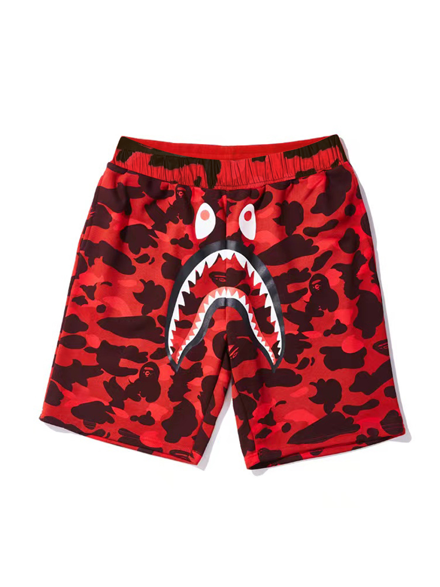 LW Men Fish Mouth Camo Letter Print Shorts