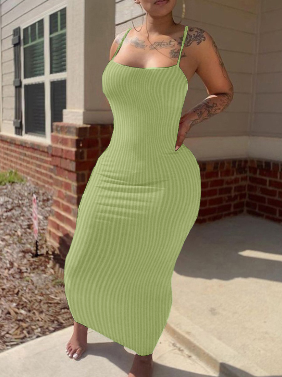 LW BASICS Rib Knit Bodycon Cami Dress