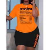 LW Plus Size Nutrition Facts Letter Print Shorts S