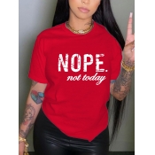 LW Nope Not Today Letter Print T-shirt