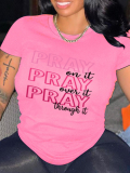 LW Round Neck Letter Print T-shirt