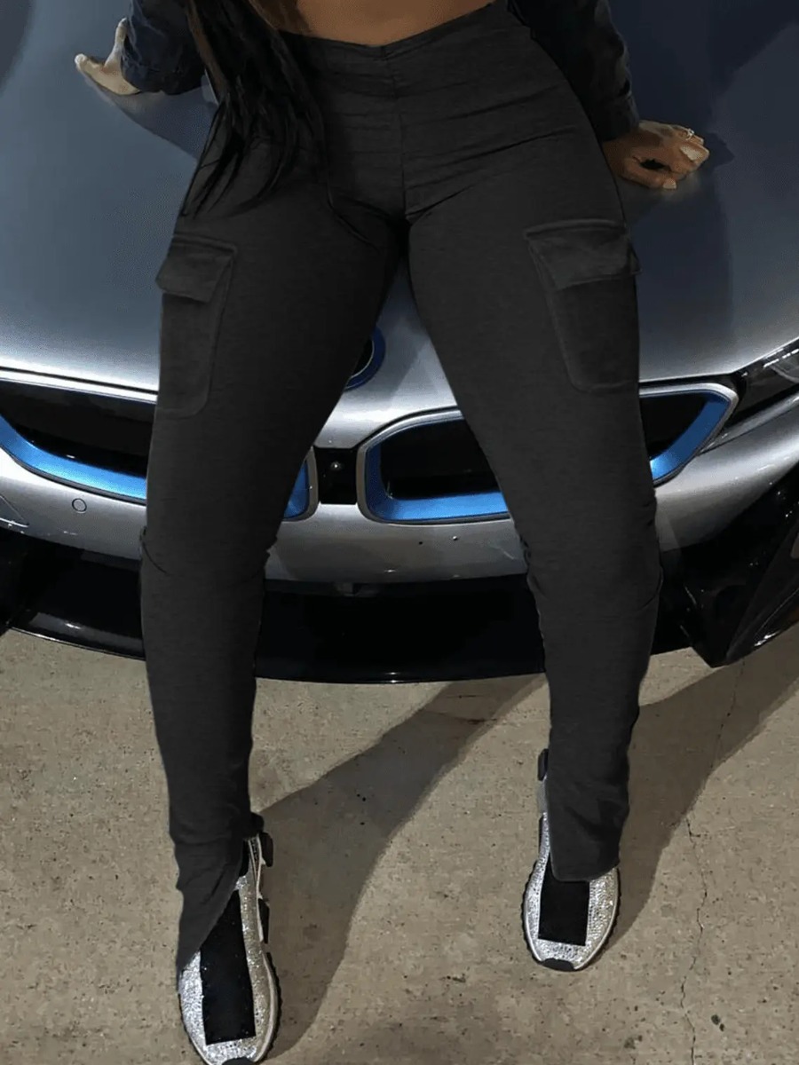 LW Mid Waist Side Pocket Pants