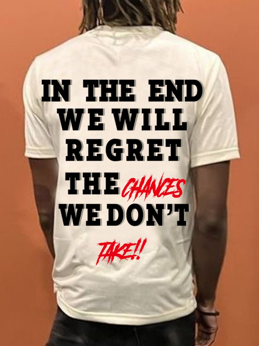 LW Men In The End Letter Print T-shirt