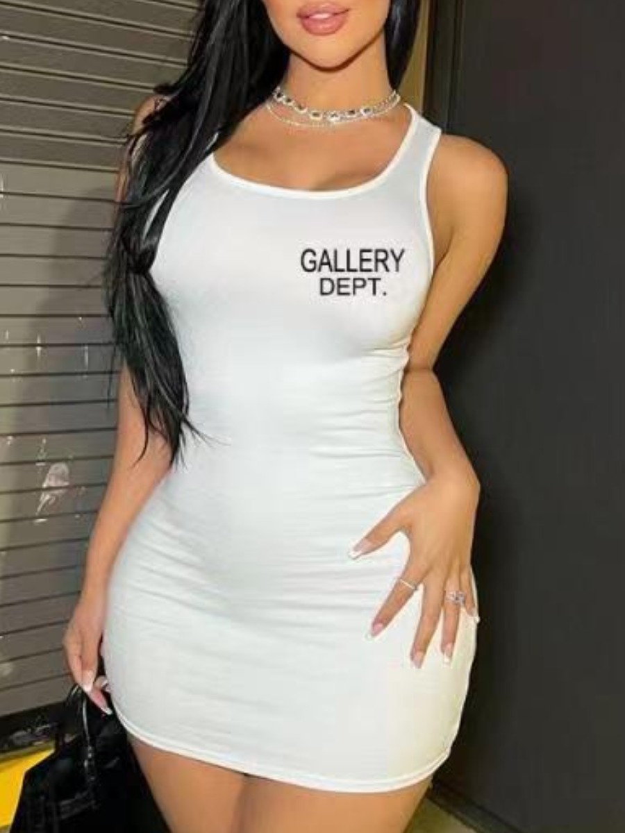 LW Plus Size Letter Print Bodycon Dress