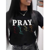 LW Pray Letter Print T-shirt