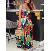 LW Floral Print High Split Cami Dress