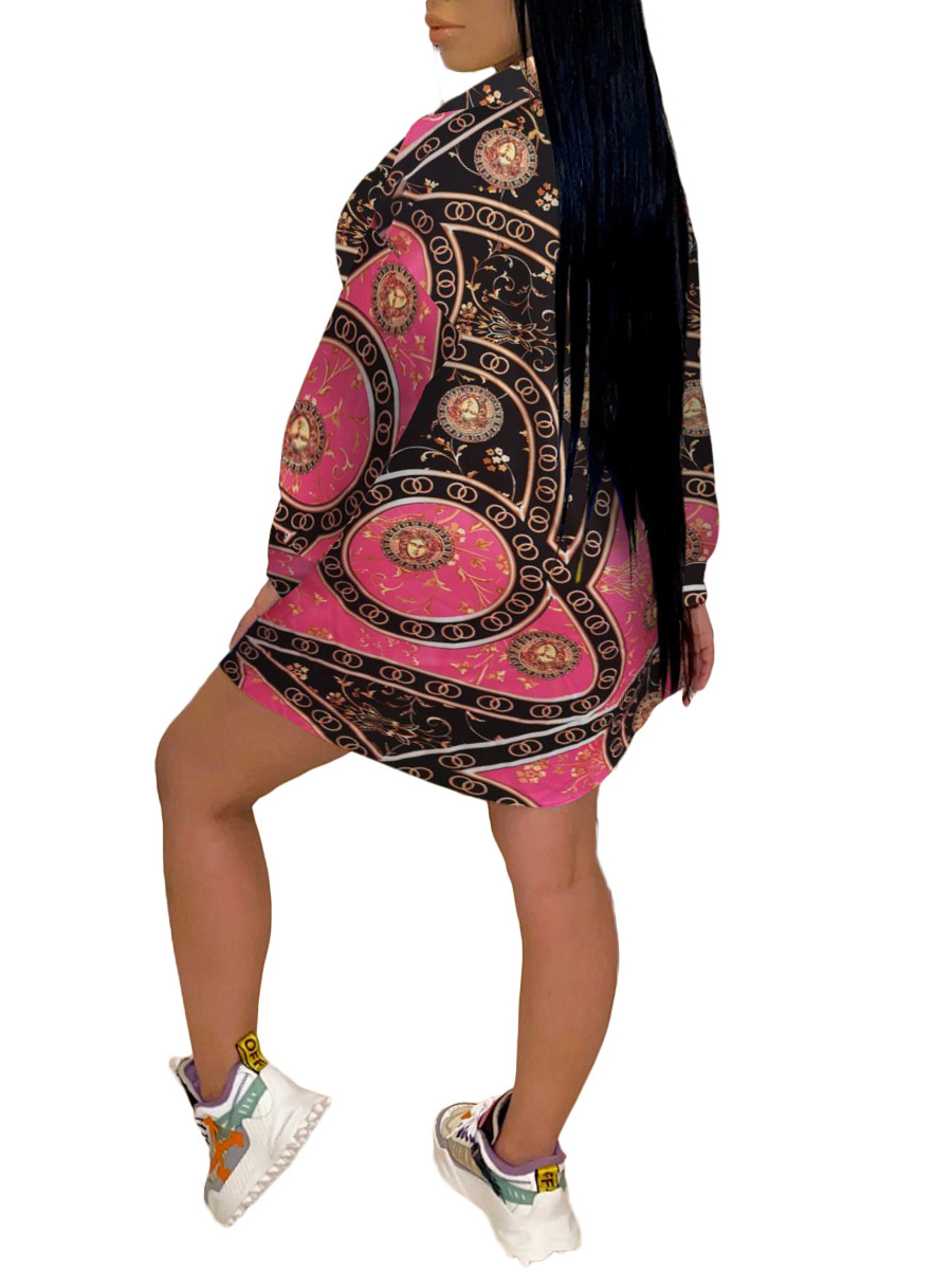 LW Plus Size Tribal Mixed Print Shirt Dress 3X