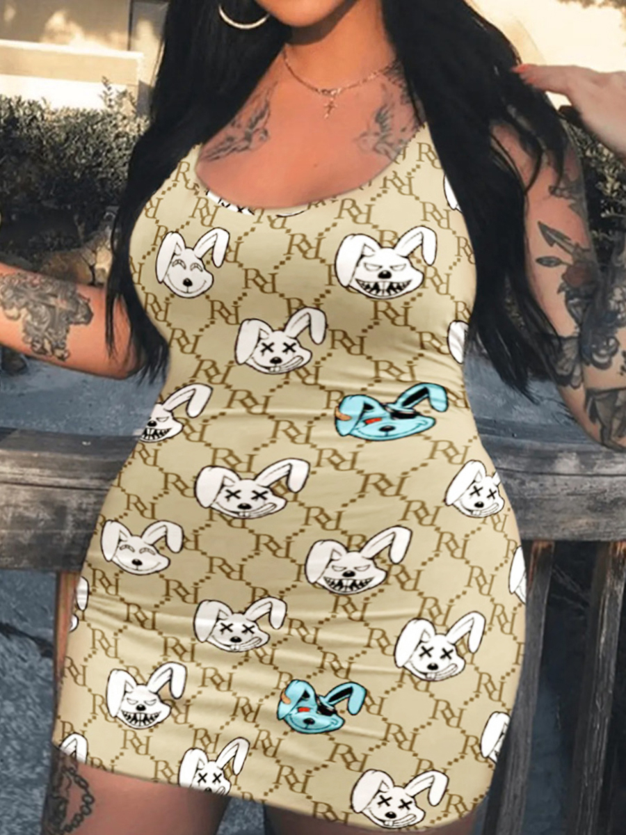 LW SXY Plus Size Cartoon Print Bodycon Dress 2X