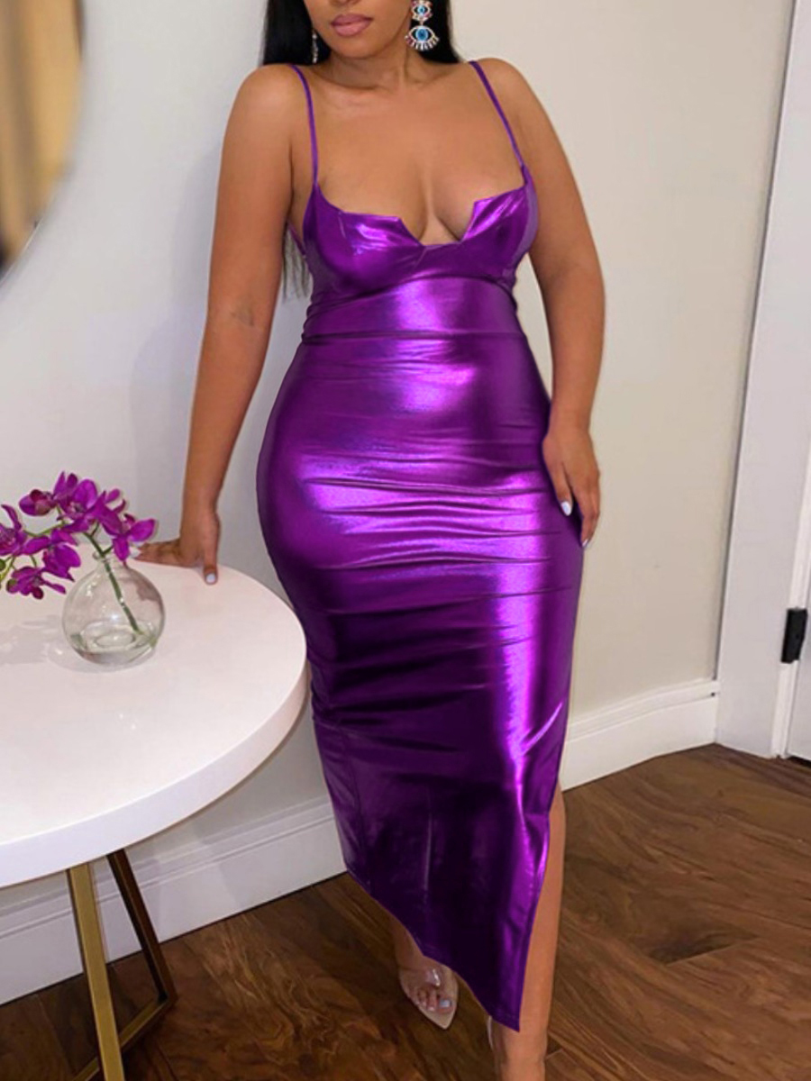 LW SXY Plus Size Backless Split Bodycon Dress 5X